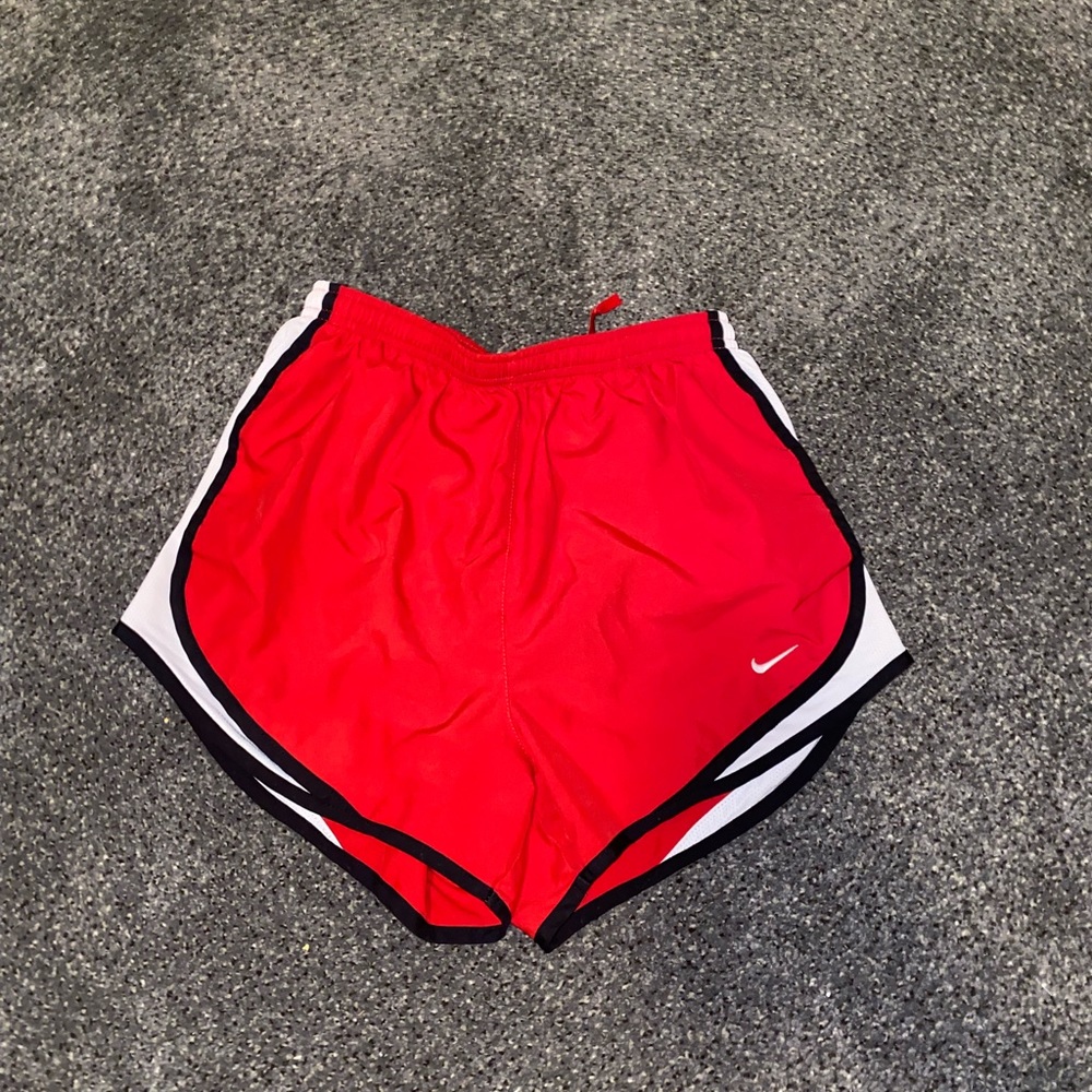 Red nike shorts